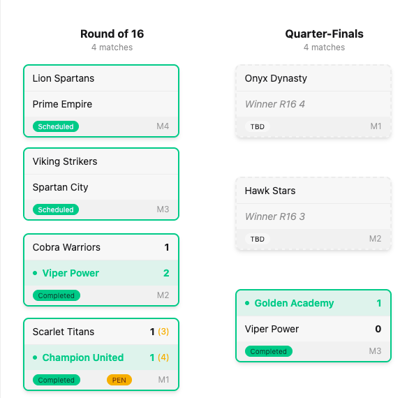 Tournament bracket visualization